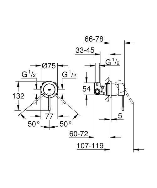 купити Одноважільний змішувач для душу прихованого монтажу Grohe Essence (29197000) фото