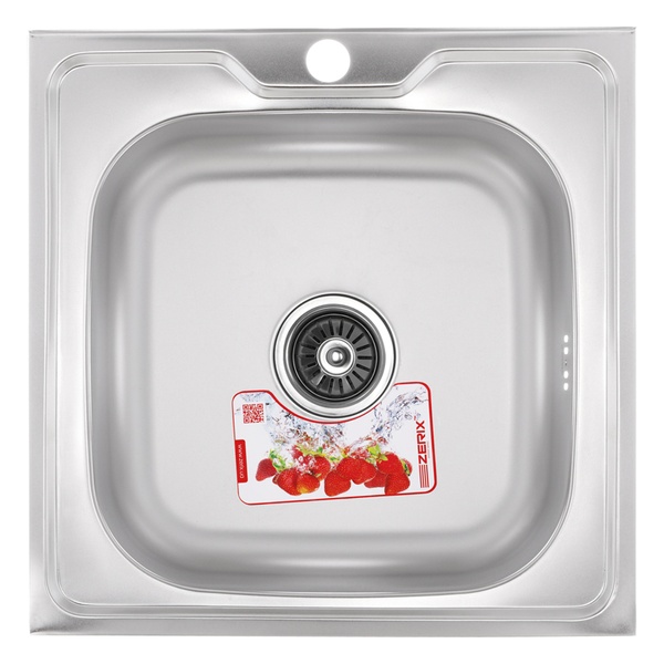 Кухонна мийка накладна ZERIX Z5050-06-160E (satin) (ZX1609) ZX1609 фото