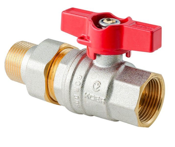 купить Кран с американкой KOER EXTREME KE.227-20 - 3/4" ручка "бабочка" красная (KR5766) фото