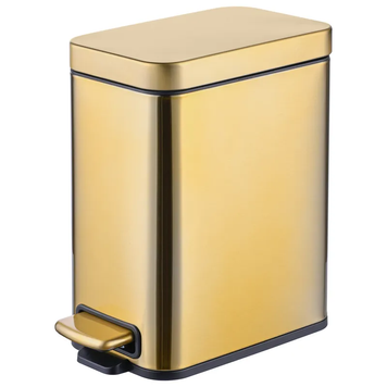купити Відро для сміття з плавним закриттям прямокутне MIXXUS PREMIUM QUADRO-TC0105 BRUSHED GOLD 5 л (колір матове золото) (MI8394) фото