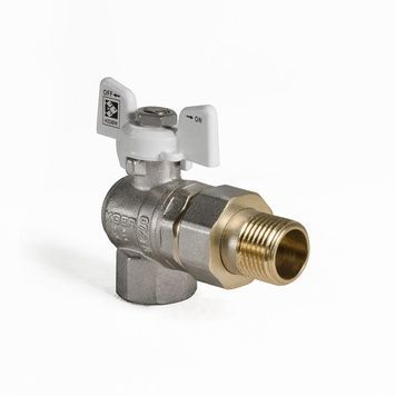 купити Кран з американкою 1/2" (Koer KR.228.W) кутовий білий (KR0099) фото