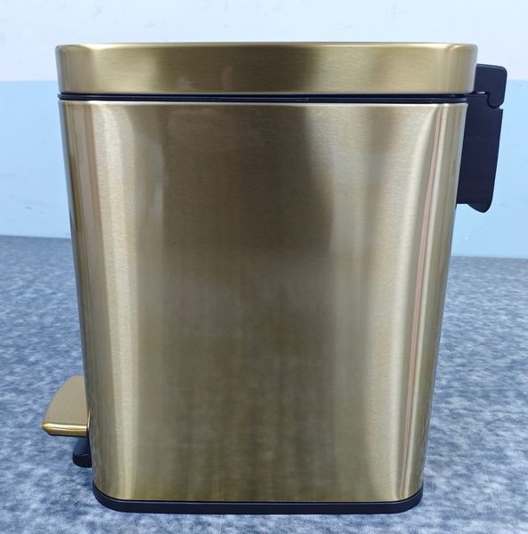 купить Мусорное ведро с плавным закрытием прямоугольное MIXXUS PREMIUM QUADRO-TC0105 BRUSHED GOLD 5 л (цвет матовое золото) (MI8394) фото