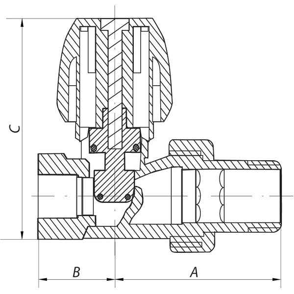 Вентиль радиаторный прямой 1/2x1/2 (Koer KR.907) (KR2847) KR2847 фото