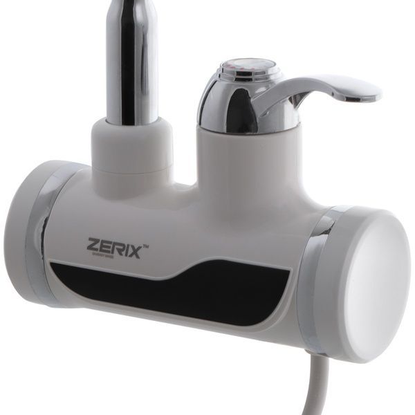 купить Водонагреватель настенный 3,3 kW проточный ZERIX ELW02-EFWP с индик. темп., рефлекторный излив, УЗО (ZX2806) фото