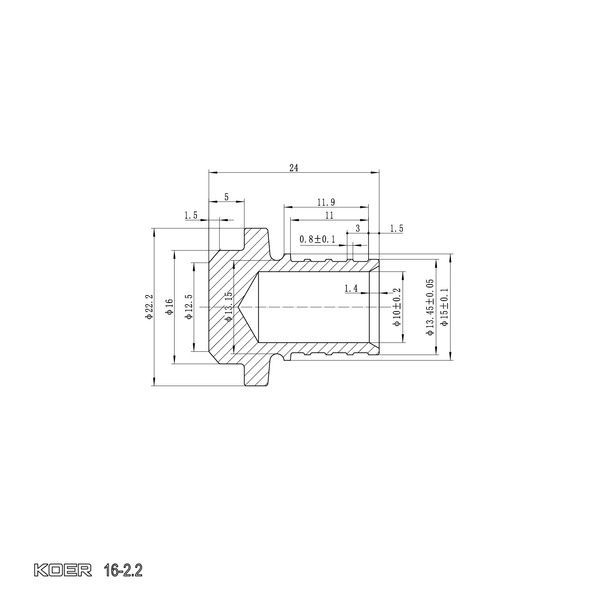 купить Заглушка Koer KA.P16 - 16(2.2mm) (KR4897) фото