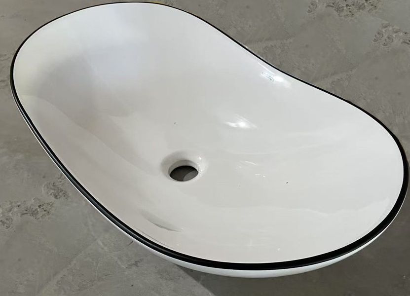 купить Раковина накладна MIXXUS PREMIUM WAVE-0105 EDGE BLACK 620х360х160mm (MP6556) фото