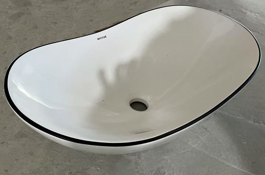 купить Раковина накладна MIXXUS PREMIUM WAVE-0105 EDGE BLACK 620х360х160mm (MP6556) фото