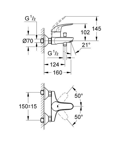 купити Змішувач для ванни Grohe Eurosmart (33300002) фото