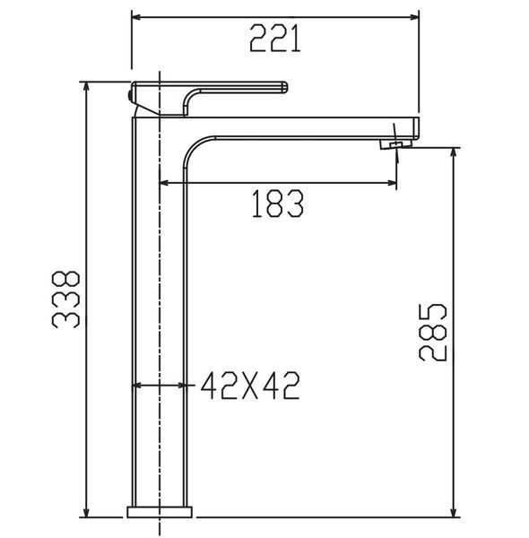 купить Смеситель для умывальника высокий KOER KB-11009-07 (Цвет графит) (KR5978) фото