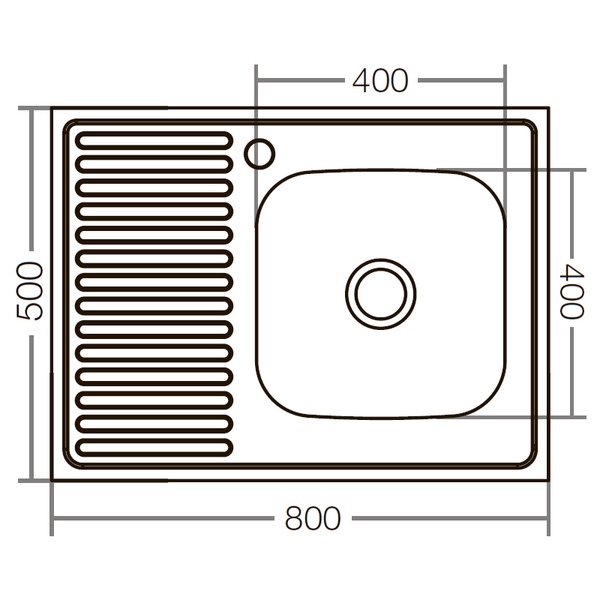 Кухонна мийка накладна ZERIX Z8050R-04-160E (satin) (ZX1615) ZX1615 фото