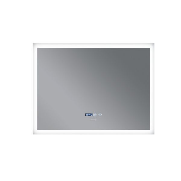 купить Дзеркало MIXXUS FLAT MR04-100x80 з LED Touch, Anti-fog, димером, рег. яскравості, годинником (MI6927) фото