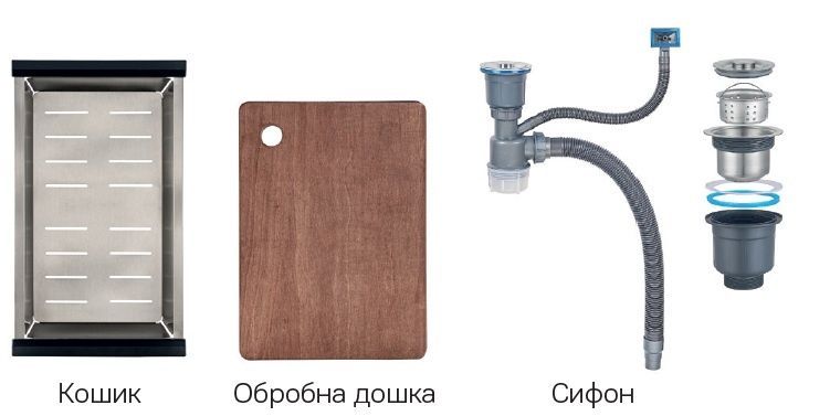купить Мойка Zerix ZH7545-SET-05 NANO-BLACK (3.0/0.8) с нерж. стали, комплект (графит) (ZM5581) фото