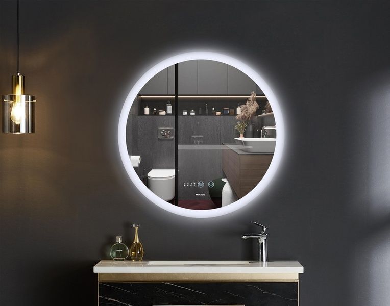 купити Дзеркало MIXXUS PLAIN MC10-80 з LED Touch, Anti-fog, димером, рег. яскравості, годинником (MI6932) фото