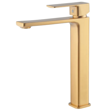 купить Змішувач для умивальника високий Haiba KUBUS 001 (HIGH) BRUSHED GOLD (HB9623) фото