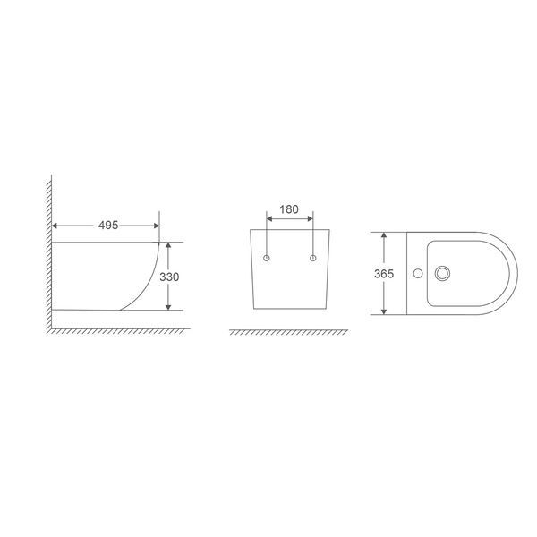 купити Біде підвісне Mixxus Premium Ellipse-0501 495x365x325mm (MP6469) фото