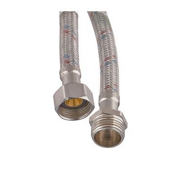 купить Гибкий шланг для подключения воды гайка 1/2'' - Штуцер 1/2'' (120 см) (силик. оболочка) Zerix (ZX3023) фото