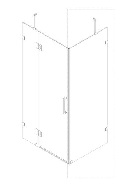 купити Бічна стінка до кабіни Koer SR SW04-90x200-TR-01 прозоре скло Easy Clean 10мм, хром (KR5390) фото