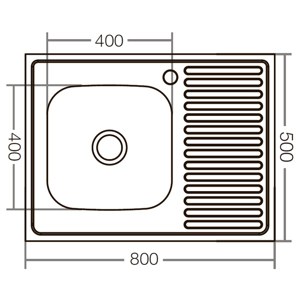 Кухонна мийка накладна ZERIX Z8050L-04-160E (satin) (ZX1614) ZX1614 фото