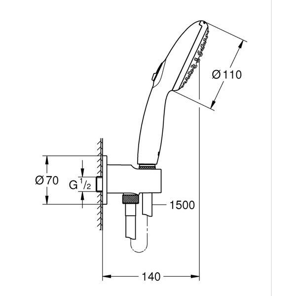 купити Прихована душова система Grohe Eurosmart New Tempesta 200 (UA25183003) фото