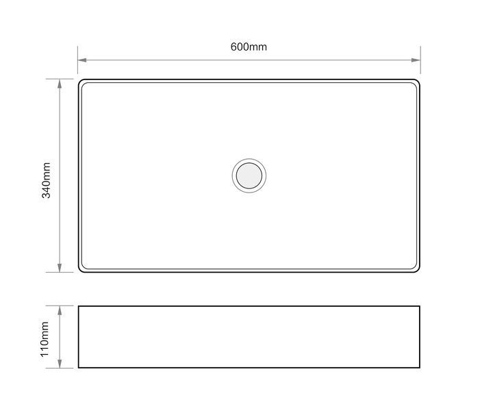 купить Раковина накладна MIXXUS PREMIUM QUADRO-0107 EDGE BLACK 600х340х110mm (MP6521) фото