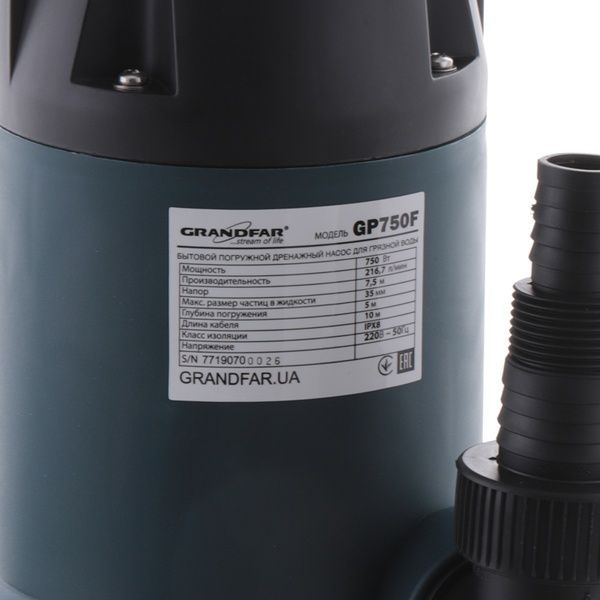 купити Дренажний насос для брудної води Grandfar GP750F (GF1076) фото