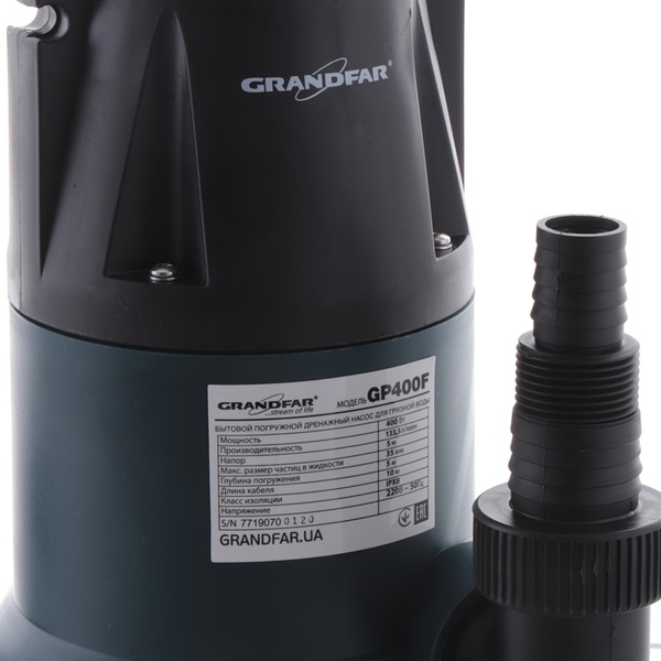Дренажный насос для грязной воды (с поплавк. выкл.) Grandfar GP400F (GF1074) GF1074 фото
