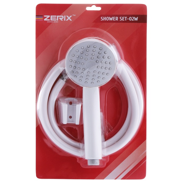 Душевой набор (шланг, лейка, кронштейн) белый Zerix Shower SET-02W (ZX3096) ZX3096 фото