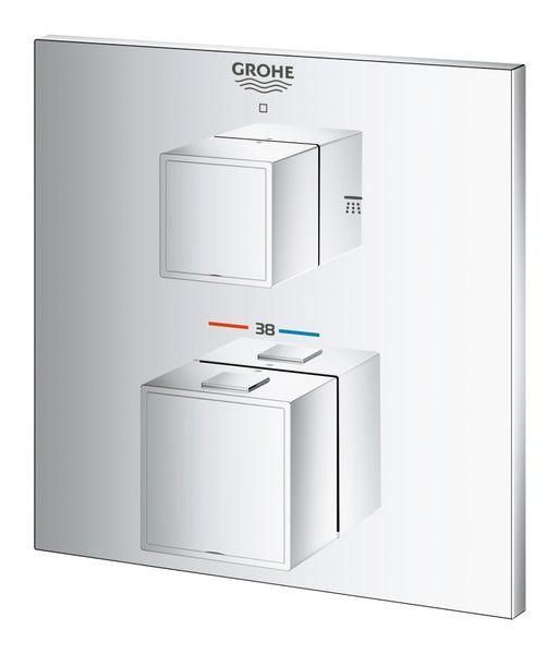 купить Смеситель скрытого монтажа с термостатом на 2 потребителя Grohe Grohtherm Cube (24154000) фото