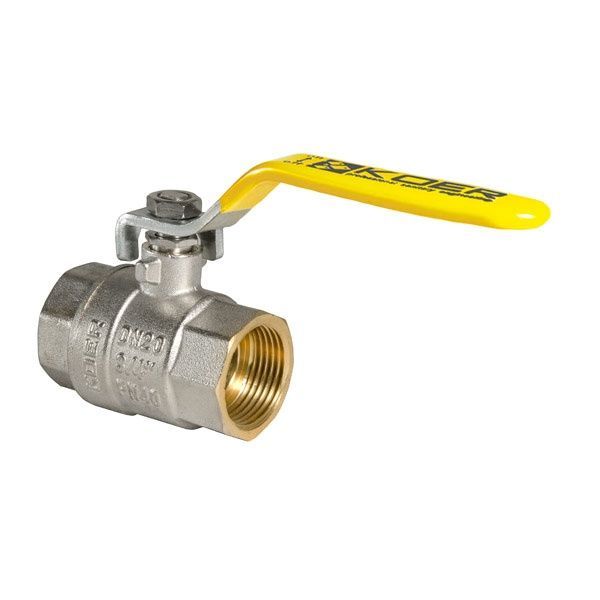 купити Кран кульовий KOER KR.214.G - 3/4" FF ГГВ YELLOW, ручка "важіль" жовта (KR0113) фото