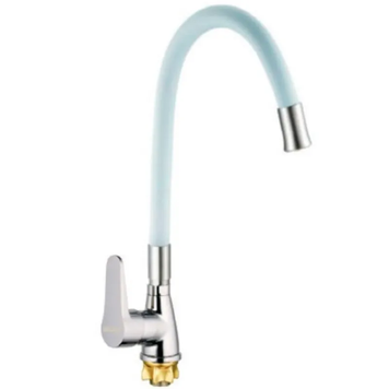 купить Змішувач для кухні MIXXUS SOP4-146 REFLECTOR WHITE з гнучким виливом (Колір хром+вилив білий) (MI6491) фото