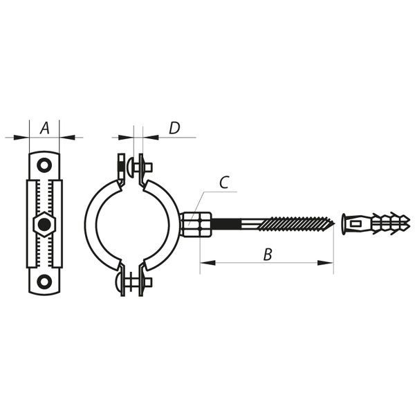 купити Хомут трубний оцинкований Koer KCB.10.G 2" (60-64) сірий (KR2789) фото