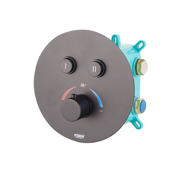 купить Душова система термостатична вбудована KOER KB-67012-05 3 функції (Колір чорний) (KR4729) фото